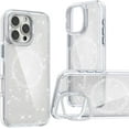 thumbnail image 1 of for iPhone 16 Pro Max Glitter Clear Case with Camera Lens Stand, Cute Sparkly Shiny Bling Case [Compatible with MagSafe] [Anti-Yellowing] for iPhone 16 Pro Max. XC-Crystal White, 1 of 9