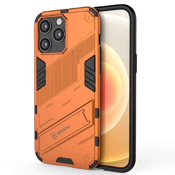 for iPhone 16 Pro Max Hybrid Case, Military Grade Hard Rugged Cover Heavy Duty Armor Phone Cases with Kickstand Holder Shockproof & Support Car Magnetic Mount for iPhone 16 Pro Max, Orange