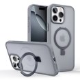 thumbnail image 1 of for iPhone 16 Pro Max Lightweight Case, with Magnetic Invisible Kickstand [Military Grade Drop Protection] Shockproof Ultra Slim Translucent Matte Phone Case for iPhone 16 Pro Max, Gray, 1 of 8