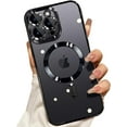 thumbnail image 1 of for iPhone 16 Pro Max MagSafe Case with Camera Lens Protector,Full Protection Clear Magnetic Case Compatible with MagSafe Elegant Anti-Scratch Case Cover for iPhone 16 Pro Max Black, 1 of 16