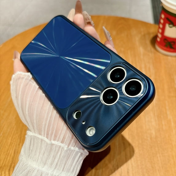 for iPhone 16 Pro Max Magnetic Case, 17 Pro Max Style Look Laser Design, Hard PC Ultra Slim Shockproof Protective Anti-Scratch Smooth Back Cover, Compatible with Wireless Charging, Blue