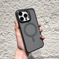 thumbnail image 1 of for iPhone 16 Pro Max Magnetic Case with Camera Stand Sturdy, Compatible with Magsafe Transparent Ultra Slim Shockproof Military-Grade Protection Phone Cover for iPhone 16 Pro Max, Gray, 1 of 11