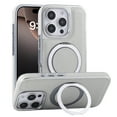 thumbnail image 1 of for iPhone 16 Pro Max Magnetic Case, Invisible Rotation Stand [Compatible with Mag-Safe Charging] Shockproof Slim Kickstand Plating PU Leather Phone Cover for iPhone 16 Pro Max, Gray, 1 of 9