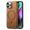 thumbnail image 1 of for iPhone 16 Pro Max Magnetic Case, Luxury PU Leather Skin-Feel Back Protective Phone Cover Compatible with Mag-Safe Support Car Mount Holder for iPhone 16 Pro Max, Brown, 1 of 9