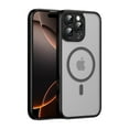 thumbnail image 1 of for iPhone 16 Pro Max Magnetic Phone Case, Flexible TPU Bumper Hard Translucent Back Slim Protective Case with Touchscreen Button Mag-Safe Charging Support for iPhone 16 Pro Max Cover, Black, 1 of 9