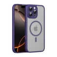 thumbnail image 1 of for iPhone 16 Pro Max Magnetic Phone Case, Flexible TPU Bumper Hard Translucent Back Slim Protective Case with Touchscreen Button Mag-Safe Charging Support for iPhone 16 Pro Max Cover, Purple, 1 of 9