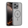 thumbnail image 1 of for iPhone 16 Pro Max Magnetic Phone Case, Flexible TPU Bumper Hard Translucent Back Slim Protective Case with Touchscreen Button Mag-Safe Charging Support for iPhone 16 Pro Max Cover, Gray, 1 of 9