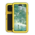 thumbnail image 1 of for iPhone 16 Pro Max Metal + Silicone Case, Heavy Duty Shockproof Rugged Case with Built-in Glass Screen Protector, 360 Full Body Protective Tough Phone Cover for iPhone 16 Pro Max, Yellow, 1 of 9