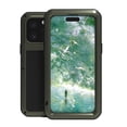 thumbnail image 1 of for iPhone 16 Pro Max Metal + Silicone Case, Heavy Duty Shockproof Rugged Case with Built-in Glass Screen Protector, 360 Full Body Protective Tough Phone Cover for iPhone 16 Pro Max, Green, 1 of 9