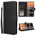 thumbnail image 1 of for iPhone 16 Pro Max PU Leather Case | Wallet Phone Case with Card Holder | Flip Folio Case/Cover with Stand | Compatible with iPhone 16 Pro Max,Black, 1 of 4