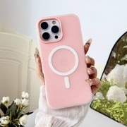 For iPhone 16 Pro Max Phone Case Liquid Silicone, Cute Thin Slim Soft Rubber Hard Gel Silicone for Women Men, Smooth Matte TPU Plain Solid Candy Color Simple Case For iPhone 16 Pro Max,Pink