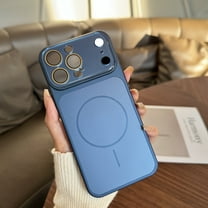 for iPhone 16 Pro Max Protective Magnetic Back Cover, Change to iPhone 17 Pro Max Look, PC TPU Matte Compatible with MagSafe Anti-Scratch Shockproof Case with Acrylic Camera Lens Protection, Darkblue