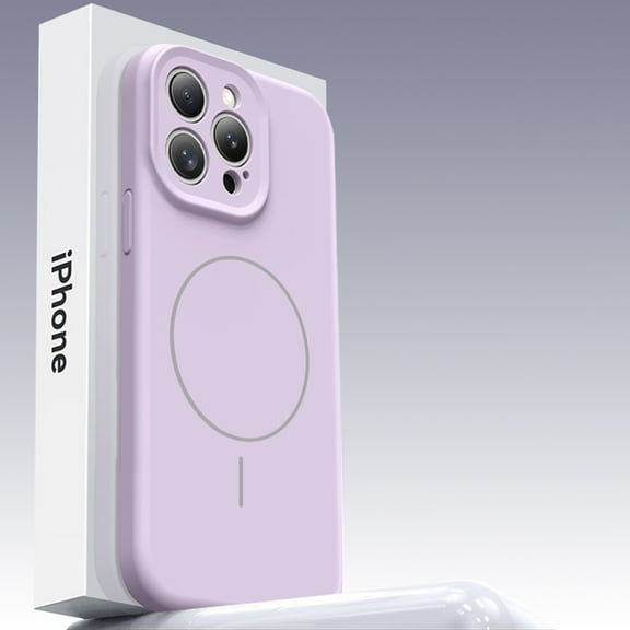 for iPhone 16 Pro Max Rubber Case Compatible with MagSafe, Supports Wireless Charging, Slim Silicone Phone Case Shock Absorbing Drop Protection Skin Friendly for iPhone 16 Pro Max, Purple