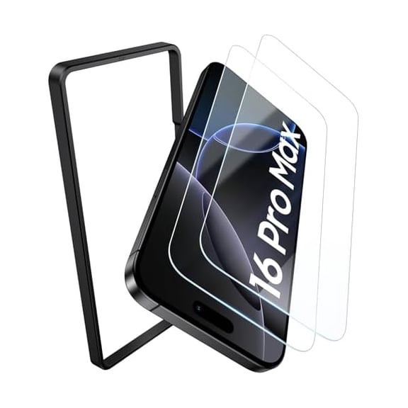 for iPhone 16 Pro Max Screen Protector [2 Pack] [9H Hardness] Military Grade Shatterproof, Easy Installation, HD Clarity Durable Anti-Scratch Tempered Glass Film for iPhone 16 Pro Max
