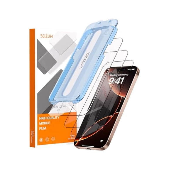 For iPhone 16 Pro Max Screen Protector, 3-Pack 9H Tempered Glass with Full Coverage, Anti-Scratch & Bubble-Free, HD Clear, Case-Friendly, Dynamic Island Protection