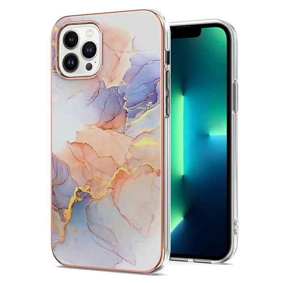 for iPhone 16 Pro Max Slim Case, Fish Scale Marble Pattern Shockproof Protective Phone Cover for Women Girls, Support Mag-Safe Wireless Charging TPU IMD Pattern Case, White Marble