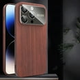 thumbnail image 1 of for iPhone 16 Pro Max Soft TPU Wooden Case, Compatible with iPhone 16 Pro Max Shockproof Protective Phone Cover Unique Classy Ultra Slim Wooden Texture Big Window Auto Focus Case, Red, 1 of 9