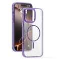 thumbnail image 1 of for iPhone 16 Pro Max Transparent Case, for iPhone 16 Pro Max Magnetic Military Grade Drop Protection Anti Yellowing Cell Phone Cover - Rugged Durable Shockproof Drop Protective Bumper, Purple, 1 of 9