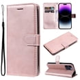 thumbnail image 1 of for iPhone 16 Pro Max Wallet Case, with Credit Card Holder and Wrist Strap, RFID Blocking PU Leather Flip Magnetic Cell Phone Cover Case for iPhone 16 Pro Max, Rosegold, 1 of 9