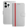 thumbnail image 1 of for iPhone 16 Pro Max Wallet Case, Luxury PU Leather Book Style Flip Cover with Kickstand Card Holder Slots, Business Shockproof Magnetic Clasp Protective Phone Case for iPhone 16 Pro Max, Silver, 1 of 9
