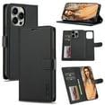 thumbnail image 1 of for iPhone 16 Pro Max, Wallet Case with Magnetic Removable Inner Case, Classic Kickstand Wrist Strap Card Slots Full Body Protection Phone Cover for Men Women for iPhone 16 Pro Max, Black, 1 of 12