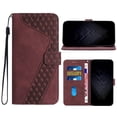 thumbnail image 1 of for iPhone 16 Pro Max Wallet Case, PU Leather Flip Protective Phone Case Wrist Strap Credit Card Holder Pocket Embossed Kickstand Full Body Protection Classic Case for iPhone 16 Pro Max, Winered, 1 of 8