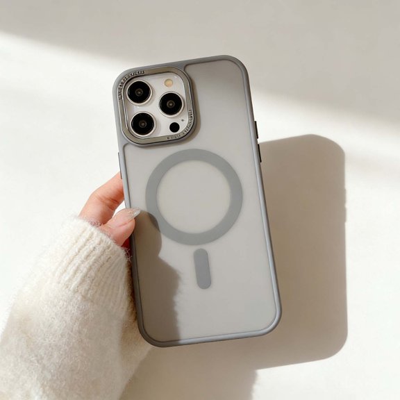 For iPhone 16 Pro Phone Case,Compatible With Wireless Charging,Fingerprint-proof Matte Translucent Back Design,Shockproof Anti-fall Non-Slip Drop Protection,Ultra Slim Phone Case,Gray