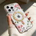 thumbnail image 1 of For iPhone 16 Pro Phone Case,Fresh Floral Print Back Design,Crystal Transparent,Compatible With Wireless Charging,Ultra Slim Shockproof Anti-fall Anti-Scratch,Thin Fit Phone Case,C, 1 of 10