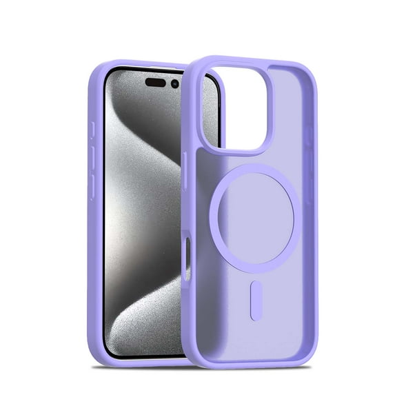 For iPhone 16 Pro Phone Case, Matte Magnetic,Support for Magsafe,Lightweight & Slim,Translucent Frosted Shockproof Protective Rugged Scratch-Resistant Phone Case Cover,Purple