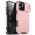 thumbnail image 1 of for iPhone 16 Pro Phone Case: Shockproof Protective Rugged Phone Cover with Camera Lens Slide | Drop Proof Military-Grade Protection TPU Hybrid Bumper Cases for iPhone 16 Pro,Pink, 1 of 9