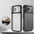 thumbnail image 1 of for iPhone 16 Pro Plating Case with Camera Lens Protector, Camera Control Button Drop Protection Slim Translucent Matte Back Slim Shockproof Anti-Scratch Wirelesss Charging Case - Black, 1 of 8