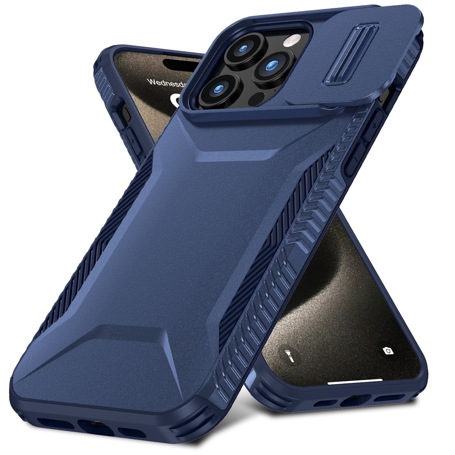 for iPhone 16 Pro Rugged Case, Heavy Duty Hard PC Protective Shockproof ...