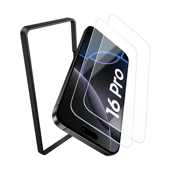 for iPhone 16 Pro Screen Protector [2 Pack] [9H Hardness] Military Grade Shatterproof, Easy Installation, HD Clarity Durable Anti-Scratch Tempered Glass Film for iPhone 16 Pro