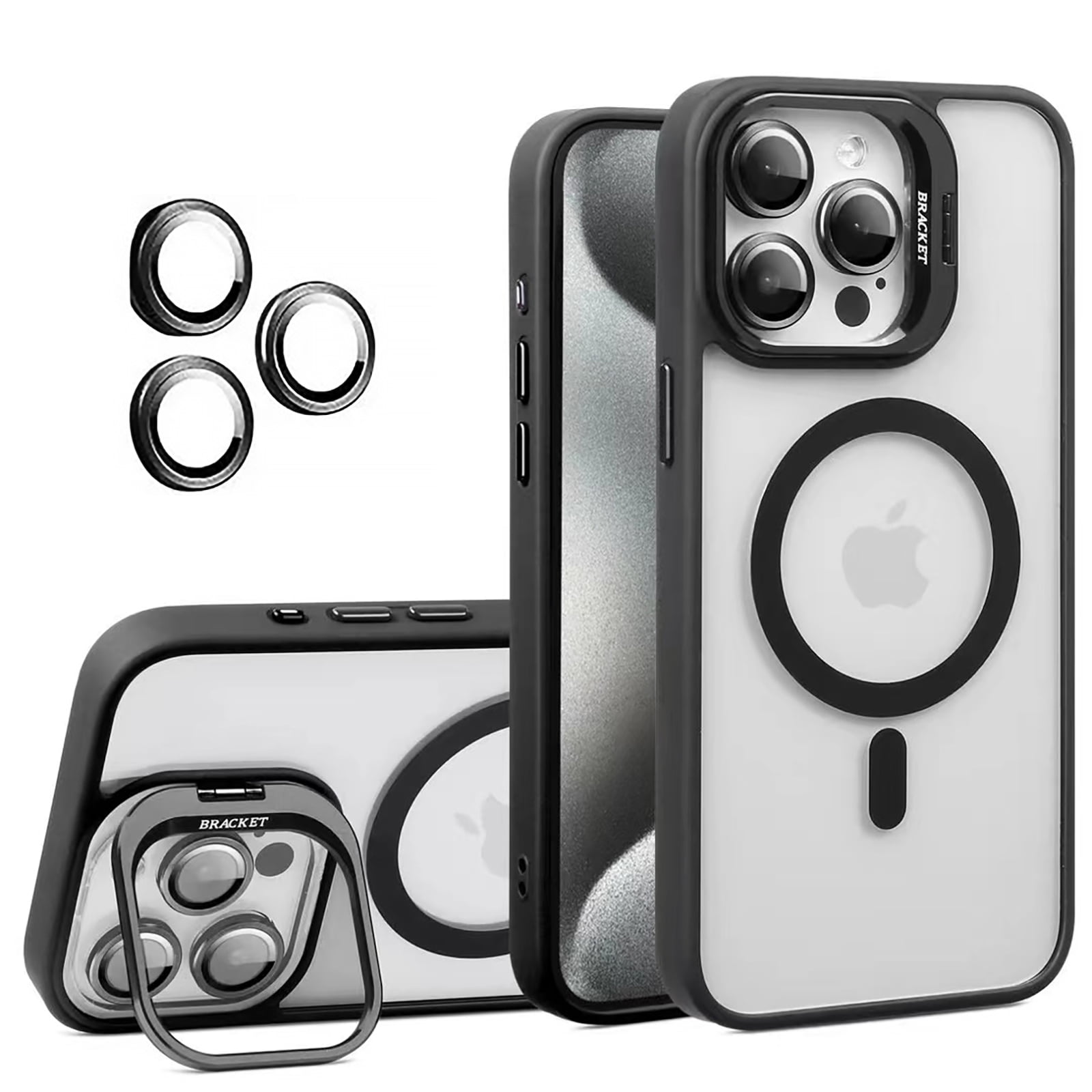 for iPhone 16 Pro Transparent Case with Camera Lens Protector