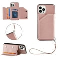 thumbnail image 1 of for iPhone 16 Pro Wallet Case with Card Holder, for iPhone 16 Pro Case with RFID Blocking Card Slots, Double Magnetic Clasp Durable Shockproof Kickstand Detachable Wrist Strap Cover,Rosegold, 1 of 11