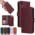 thumbnail image 1 of for iPhone 16 Removable Wallet Case, Premium PU Leather Flip Cover with [RFID Blocking][ Detachable Card Holder][Stand Function][Wrist Strap] Shockproof Protectove Phone Cover,Winered, 1 of 11