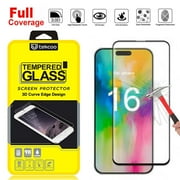iPhone 16 Screen Protector, Takfox HD Clear Tempered Glass, Fingerprint Unlock, 3D Curved, Scratch Resistant, Bubble-Free for iPhone 16 6.1" Glass Screen Protector (Clear)