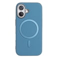 thumbnail image 1 of for iPhone 16 Strong Magnetic Case Compatible with Mag-Safe, Luxury Elegant PU Leather TPU Bumper Shockproof Protective Slim Magnetic Phone Cover for iPhone 16, Lightblue, 1 of 6