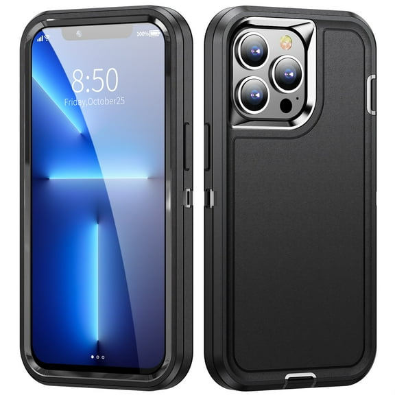 for iPhone 16 Ultra Slim Phone Case, Hybrid Hard PC Back + Silicone EVA Shockproof Protective Dustproof Non-Slip Heavy Duty Rugged Phone Case Cover for iPhone 16, Black