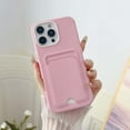 thumbnail image 1 of for iPhone 16 Wallet Case, Card Holder Slot Slim Flexible TPU Soft Silicone Protective Durable Thin Fit Skin Friendly Phone Case Cover for iPhone 16, for Women Men, Pink, 1 of 9