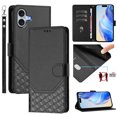 thumbnail image 1 of for iPhone 16 Wallet Case for Men Women, RFID Blocking Card Holder Slots, Wrist Strap & Shoulder Strap Shockproof TPU Inner, Kickstand PU Leather Protective Phone Cover, Black, 1 of 11
