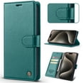 thumbnail image 1 of for iPhone 16 Wallet Case [RFID-Blocking] [Card Holder/Cash Slots] [Kickstand] [Magnetic Clasp], Advanced PU Leather Folio Flip Book Protective Shockproof Cover Women Men,Green, 1 of 9