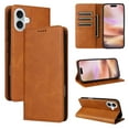thumbnail image 1 of for iPhone 16 Wallet Case with RFID Blocking Credit Card Holder, Magnetic Closure PU Leather Folio Flip Kickstand Shockproof Cover Women Men for iPhone 16,Brown, 1 of 8