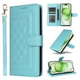 thumbnail image 1 of for iPhone 16 Wallet Flip Case, Classic PU Leather Card Slots with Lanyard Magnetic Closure Kickstand Drop Protective Soft TPU Inner Phone Case Cover for iPhone 16, Mint, 1 of 8