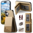thumbnail image 1 of For iPhone 16 Wallet Phone Case,Twill Pattern Design,With Card Slots,Flip Premium PU Leather Magnetic Closure Kickstand Heavy Duty Protective Shockproof Rugged Phone Case,Khaki, 1 of 9