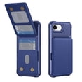 thumbnail image 1 of for iPhone 16E Case Wallet Cover, PU Leather Credit Card Holder Flip Stand Scratch Resistant Hybrid Protective Hard Shell Rugged TPU Bumper Case for iPhone 16E, Darkblue, 1 of 8