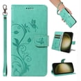 thumbnail image 1 of for iPhone 16E Wallet Case, [with Card Holder] Embossed Pattern PU Leather Detachable Wrist Strap Slim Shockproof Protective Flip Stand Phone Case for iPhone 16E Women Girls, Green, 1 of 9