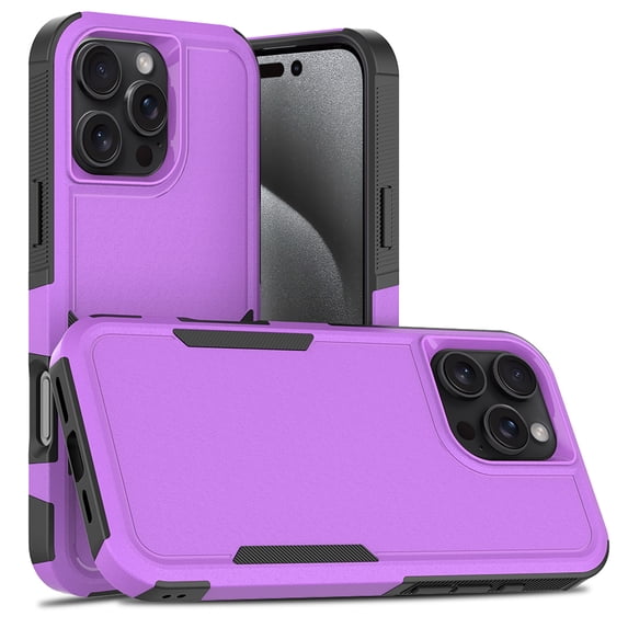 for iPhone 16e Back Case, Luxury Ultra Slim PC + TPU Double-Layer Anti-Fall Shockproof Drop Protective Lightweight 2 In 1 Phone Case Cover for iPhone 16e, Purple