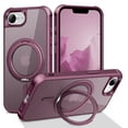 thumbnail image 1 of For iPhone 16e Case with 360° Rotatable Magnetic Ring [Compatible with Magnetic][Invisible Kickstand] Shockproof Translucent Matte Back Slim Phone Cover, 1 of 10