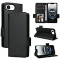 thumbnail image 1 of for iPhone 16e Case, Classic Design PU Leather Wallet Magnetic Closure Flip Case with Kickstand Card Holder Slot Shockproof Protective Cover for iPhone 16e - Black, 1 of 6